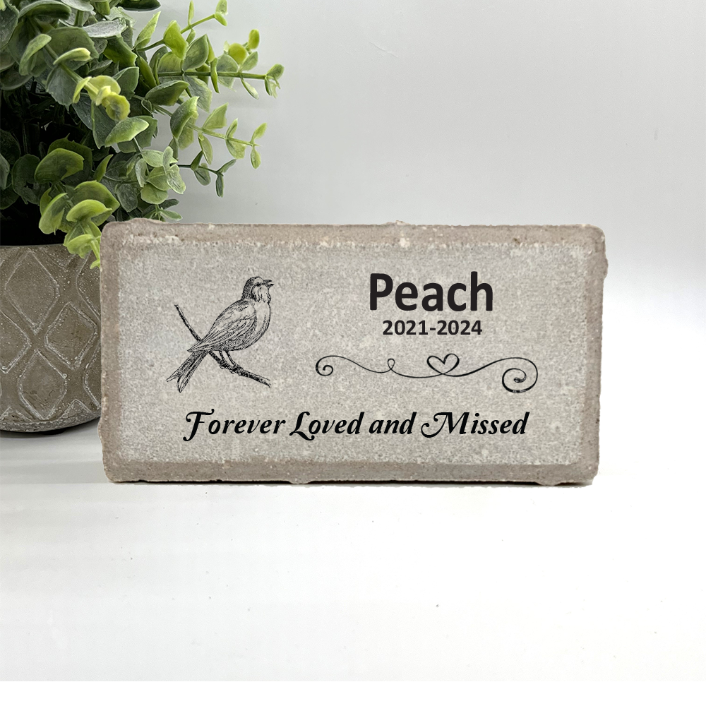 Bird Memorial Stone - Forever Loved and Missed