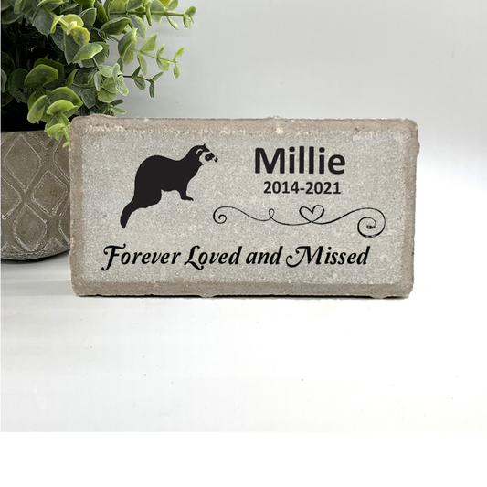 Ferret Memorial Stone - Forever Loved and Missed