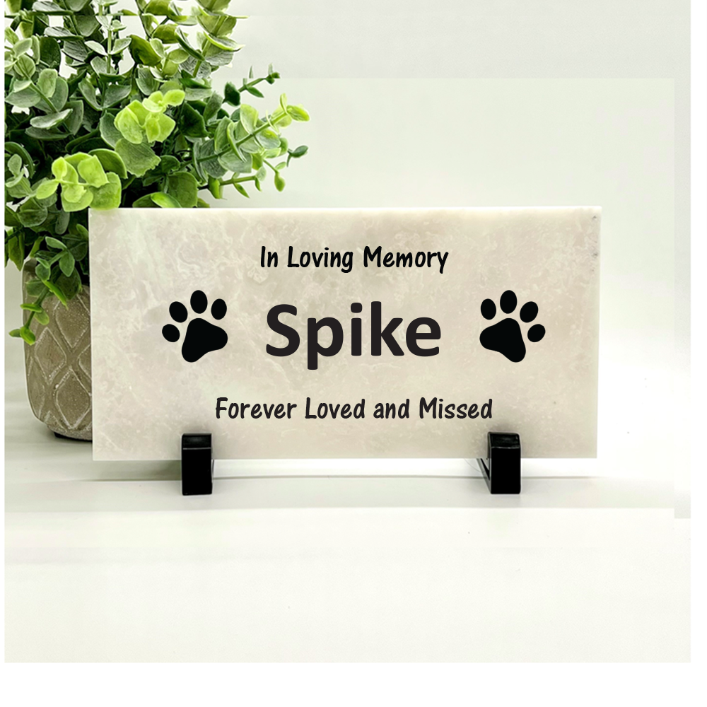 Pet Memorial Stone - Forever Loved and Missed - Dog Cat Memorial