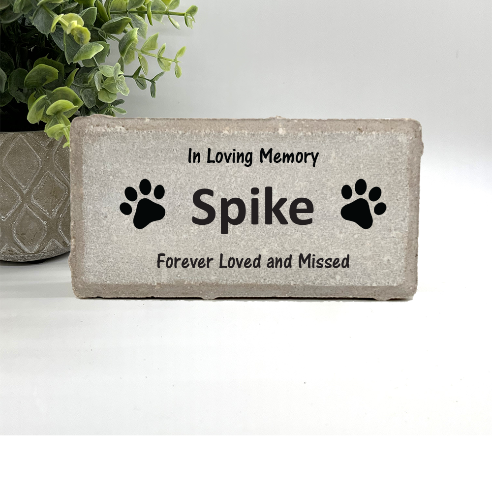 Pet Memorial Stone - Forever Loved and Missed - Dog Cat Memorial