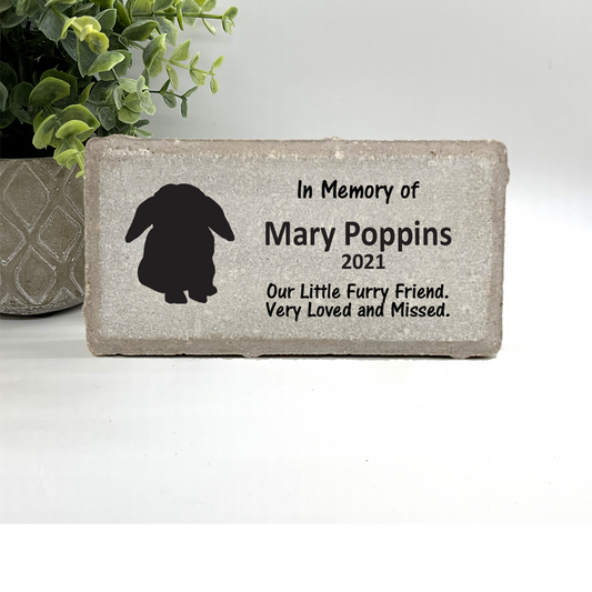 Floppy Ear Rabbit / Bunny Memorial Stone