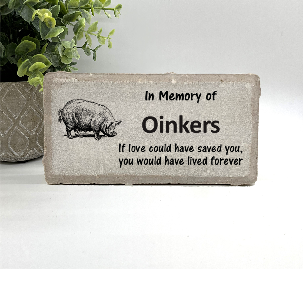 Pig Memorial Stone - Personalized Pig Keepsake - Pig Sympathy Gift - Loss of Pig