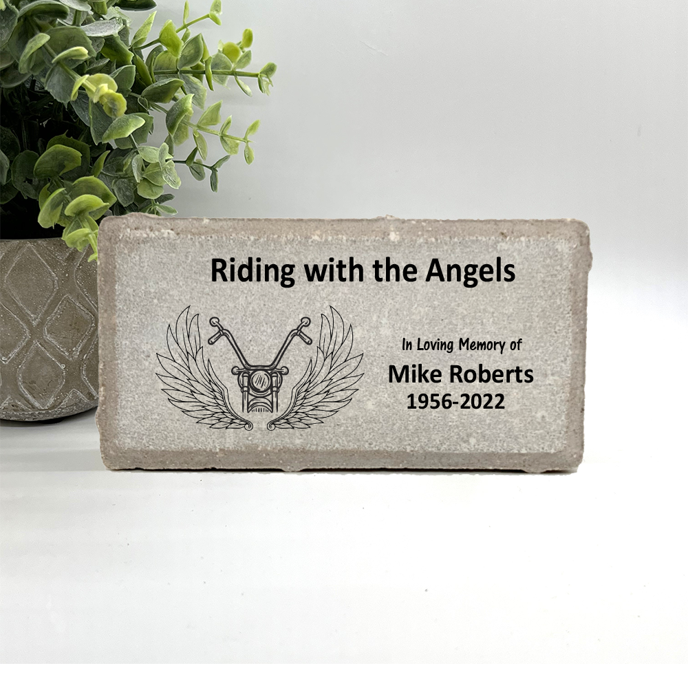 Motorcycle Biker Memorial - Custom Memorial Gift - Riding with the Angels