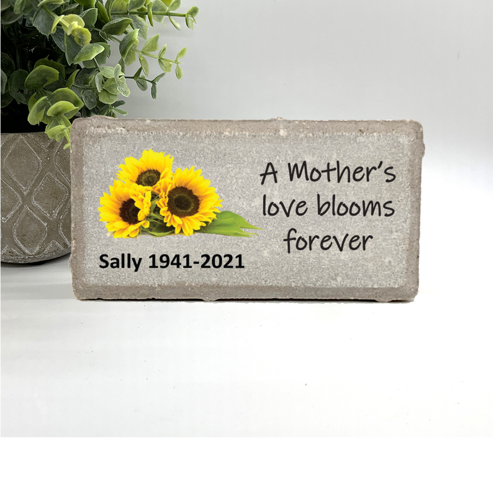 Sunflower Memorial Stone - A Mothers' love blooms forever