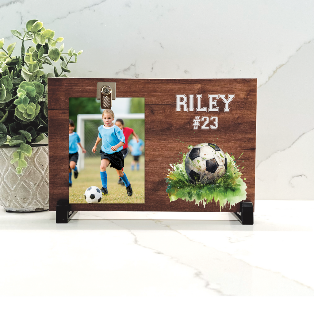 Customize your cherished moments with our Soccer Personalized Picture Frame available at www.florida-funshine.com. Create a heartfelt gift for family and friends with free personalization, quick shipping in 1-2 business days, and quality crafted picture frames, portraits, and plaques made in the USA.