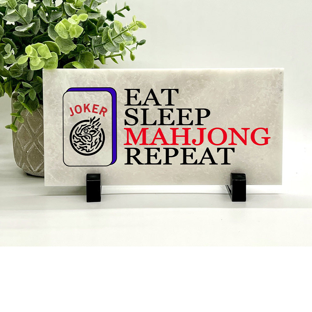 Eat Sleep Mahjong Repeat, Mahjong Theme gift, Mahjong Marble Gift Stone, Mahjong Player Gift, Mahjong Group Gift, Mahjong Hostess Gift