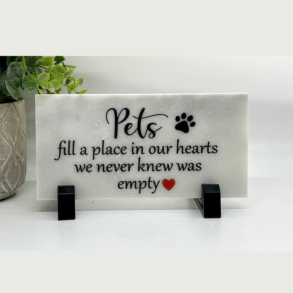 New Pet Gift - Pet Lover Gift - Pet Sign - Stone Pet Sign for home or garden - New Dog Gift - New Cat Gift