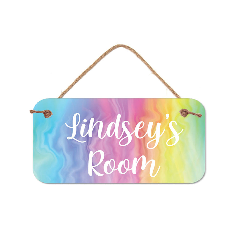 Personalized Rainbow Swirl Name Sign -5
