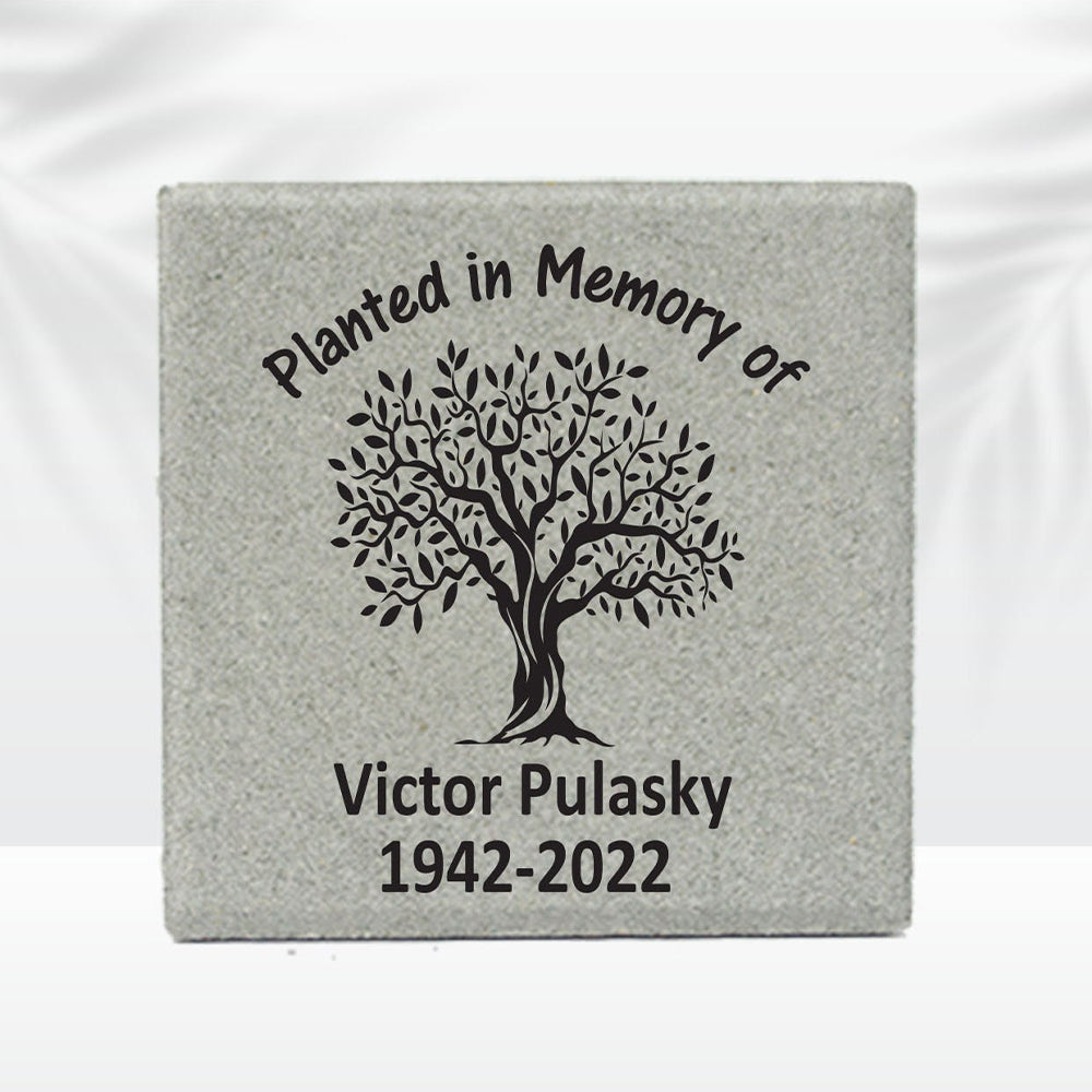 Planted In Memory Of - Memorial Stone- Concrete Paver Memorial Marker 