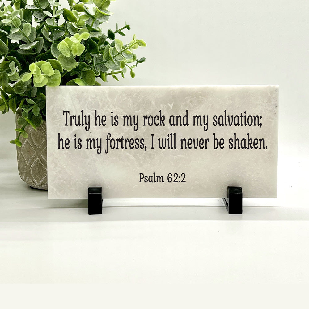Psalm 62:2 Stone. Custom Christian Art for Home or Garden Decor