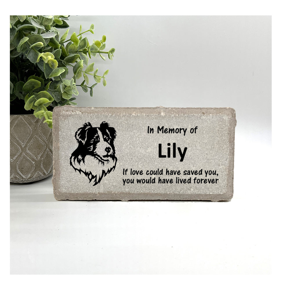 Border Collie Memorial Stone - Personalized Dog Sympathy Gift
