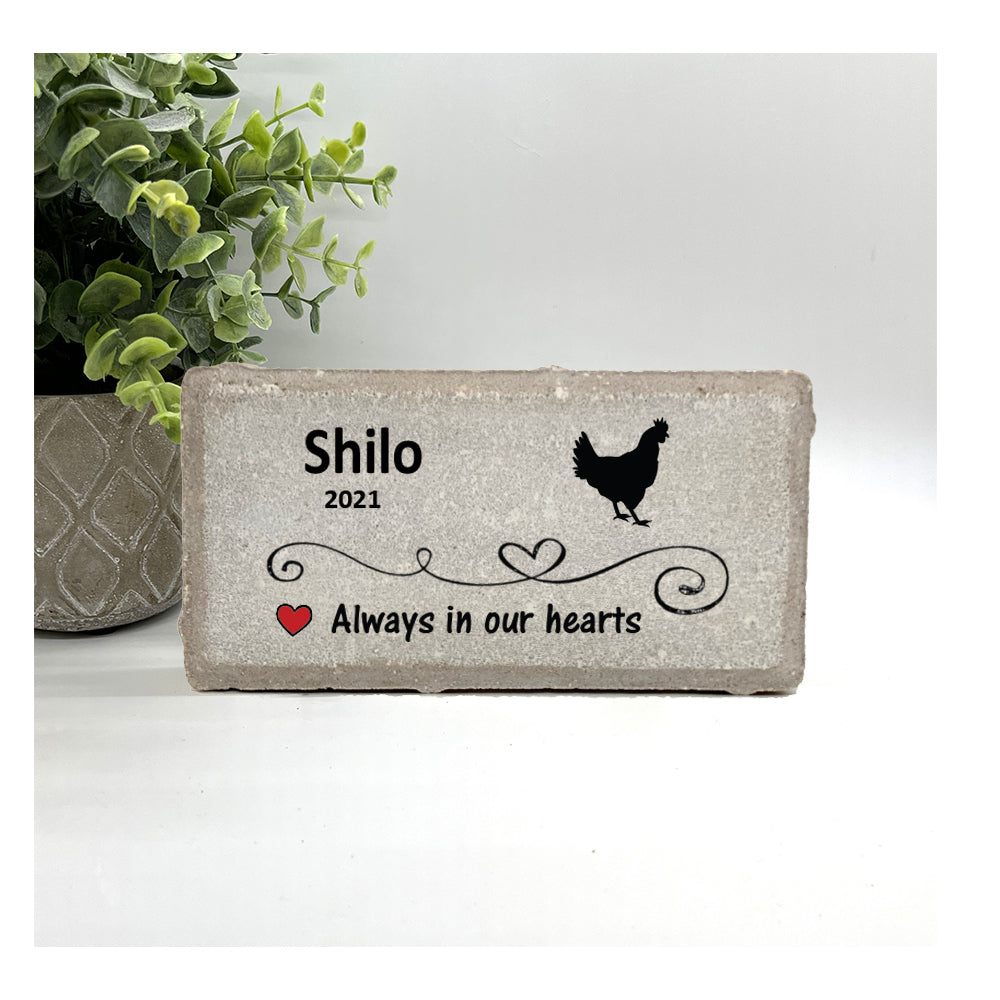 Chicken Memorial Stone - Always in our hearts