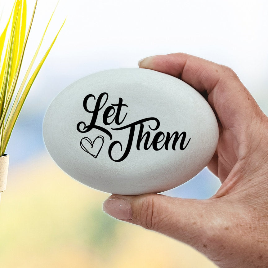 Let Them Mental Health Stone, Inspirational Quote, Motivational Stone, Self-Love, Religious Stone, Gift stone