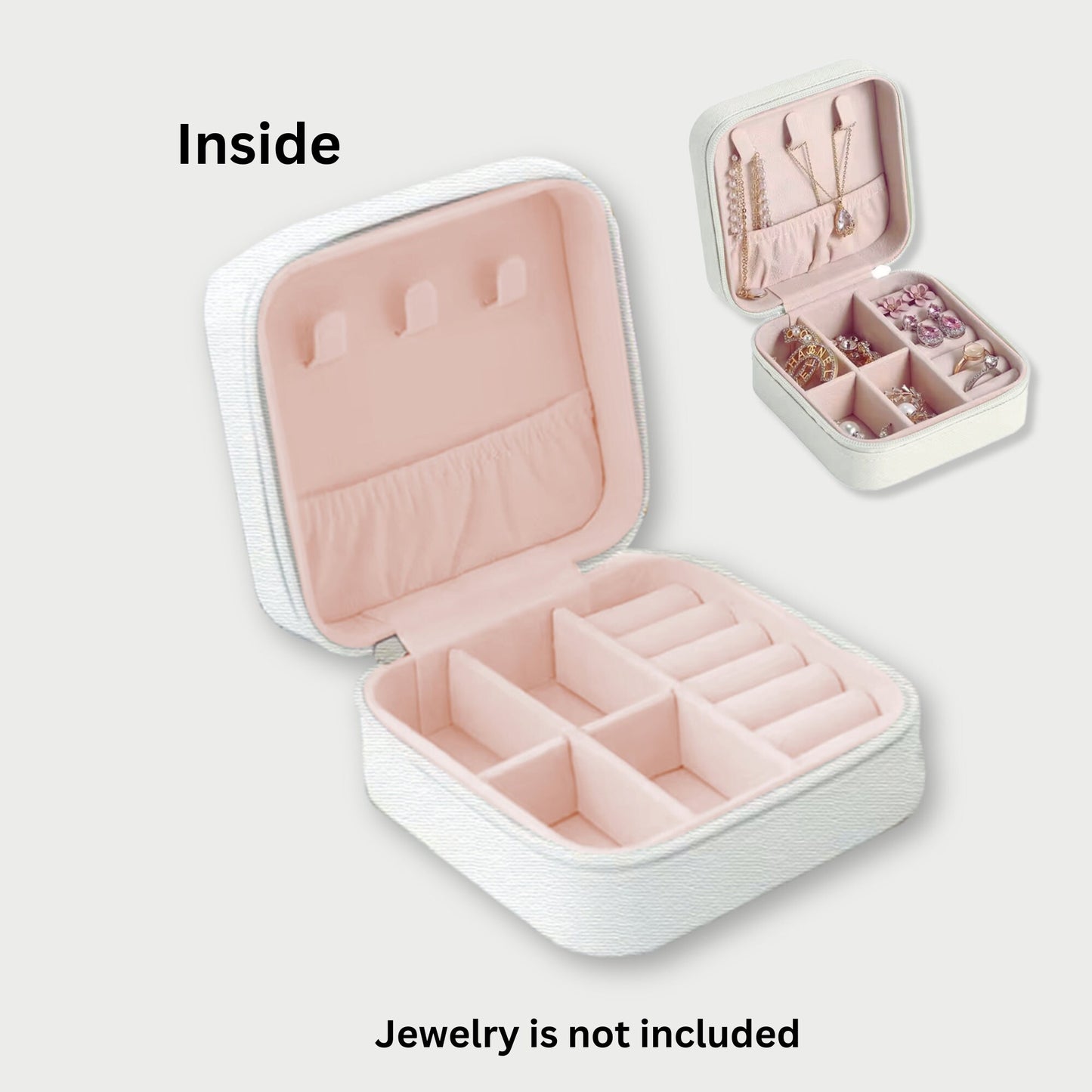 Shadow Monogram Travel Jewelry Case, Personalized Custom Printed Jewelry Box Organizer, Bridesmaids Proposal Gift, Traveler gift