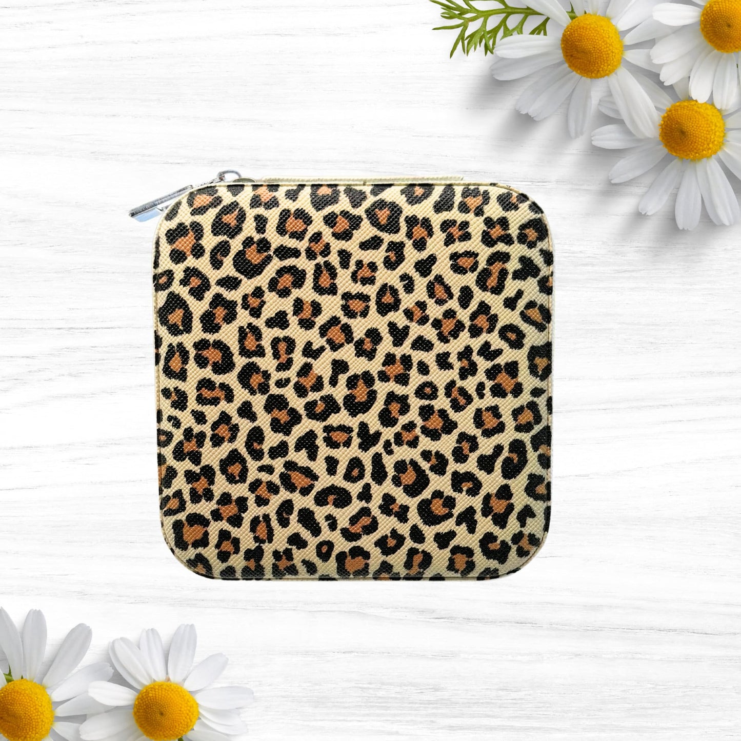 Personalized Travel Jewelry Case, Custom Printed Leopard Pattern Jewelry Box, with or without Name, Bridesmaids Proposal Gift, Traveler gift