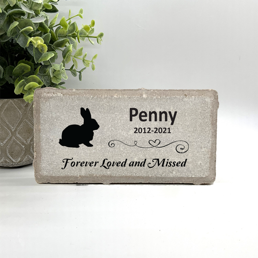 Rabbit / Bunny Memorial Stone - Forever loved and missed