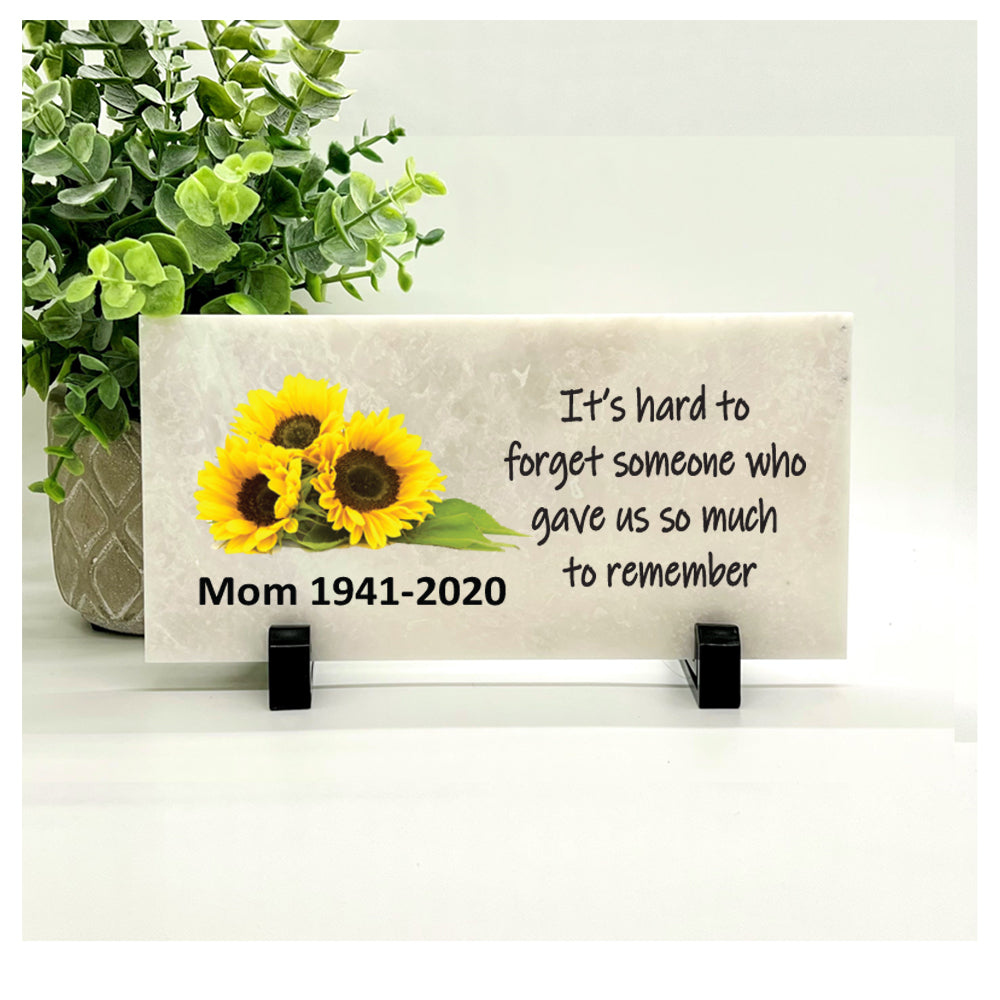Sunflower Memorial Stone - It's hard to forget...