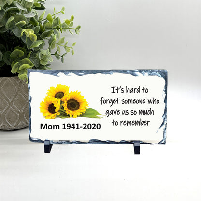 Sunflower Memorial Stone - It's hard to forget...