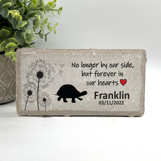 Personalized Turtle Memorial Gifts with a variety of indoor and outdoor stone choices at www.florida-funshine.com. Our Custom Pet Memorial Stones serve as heartfelt sympathy gifts for those grieving a pet loss, ensuring a lasting tribute cherished for years. Enjoy free personalization, quick shipping in 1-2 business days, and quality crafted memorials made in the USA.