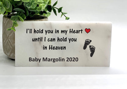 Baby Memorial Gift - "I'll hold you in my heart until I can hold you in heaven" Memorial Stone