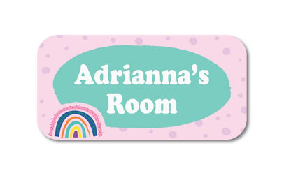 Personalized Name Sign -5" x 10"  Cute Rainbow Sign -  Teen, Kids , Girl, Baby Room - Custom Room Name Sign - Choice of Wording and Font