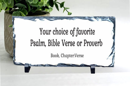 Bible Verse Sign. Custom Christian Home or Garden Decor. Choose your Favorite Bible Passage, Psalm, Proverb, Verse, Scripture - Stone Choice