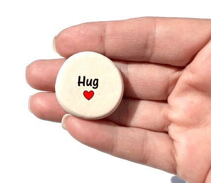 A Little Pocket Hug - Pocket Rock - Trinket - Worry Stone - Choice of Stone Size- Small Gift - Encouragement - Anxiety gift - Mental Health