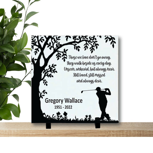 Golfer Memorial Gift - Memorial Keepsake - Sympathy Gift - Condolence Gift - Custom Memorial Gift- Golfer Memorial - background choice