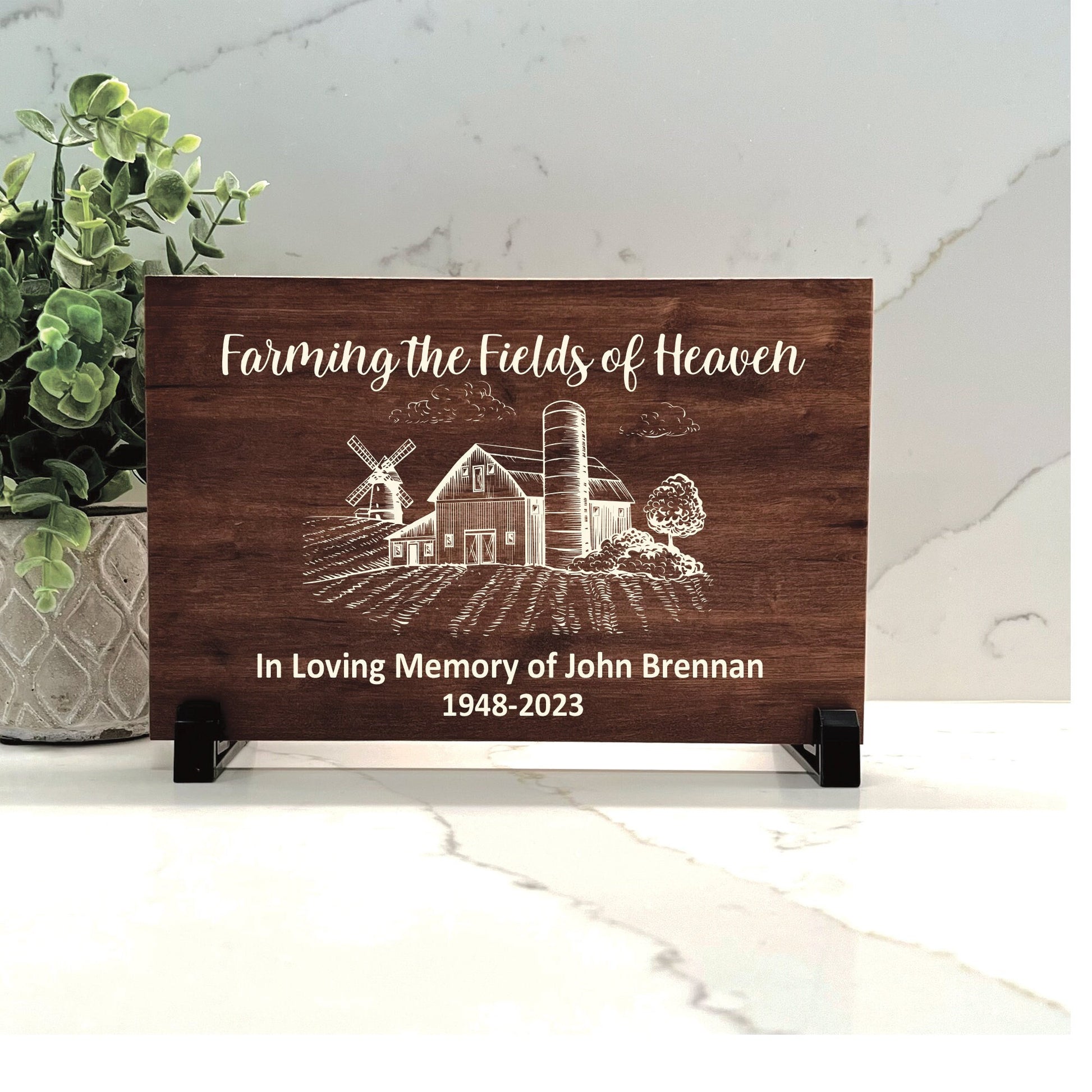 Farmer Memorial - Memorial Keepsake -Sympathy Gift - Bereavement Condolence Gift - Custom Memorial Gift- Wood Memorial - Wood Color Choice