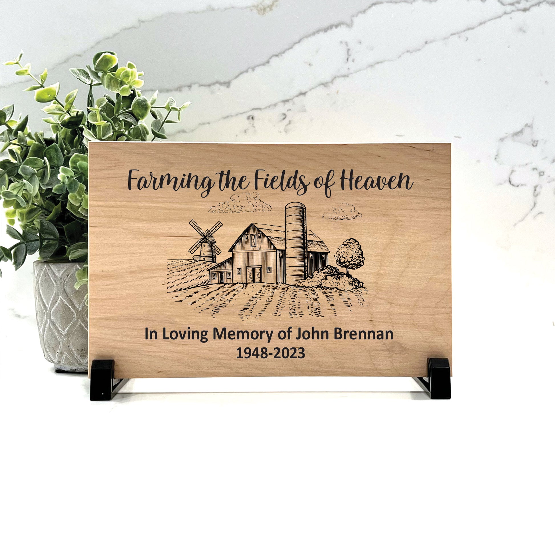 Farmer Memorial - Memorial Keepsake -Sympathy Gift - Bereavement Condolence Gift - Custom Memorial Gift- Wood Memorial - Wood Color Choice