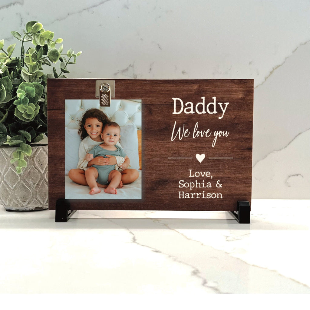 Customize your cherished moments with our Daddy Personalized Picture Frame available at www.florida-funshine.com. Create a heartfelt gift for family and friends with free personalization, quick shipping in 1-2 business days, and quality crafted picture frames, portraits, and plaques made in the USA.