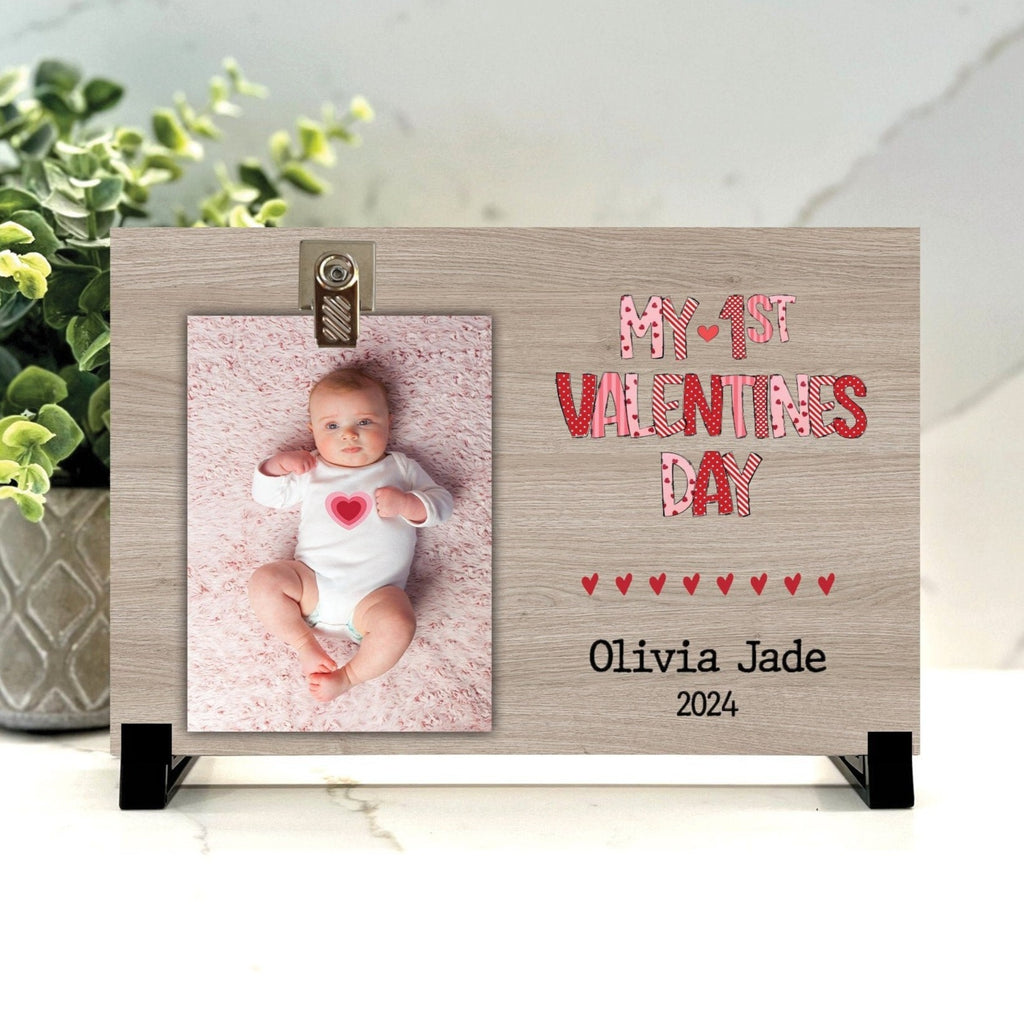 Customize your cherished moments with our First Valentines Personalized Picture Frame available at www.florida-funshine.com. Create a heartfelt gift for family and friends with free personalization, quick shipping in 1-2 business days, and quality crafted picture frames, portraits, and plaques made in the USA.