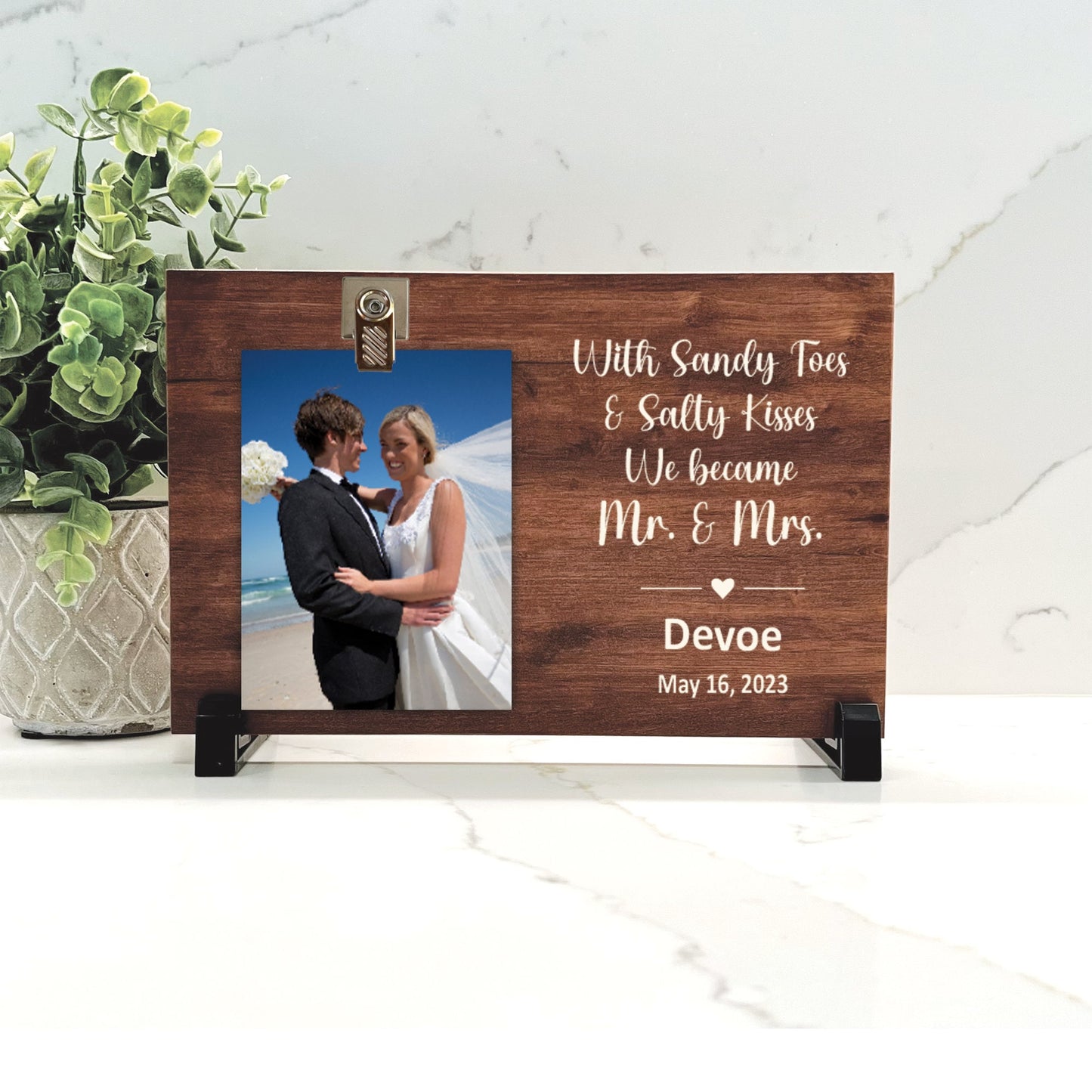 Customize your cherished moments with our Wedding Personalized Picture Frame available at www.florida-funshine.com. Create a heartfelt gift for family and friends with free personalization, quick shipping in 1-2 business days, and quality crafted picture frames, portraits, and plaques made in the USA."