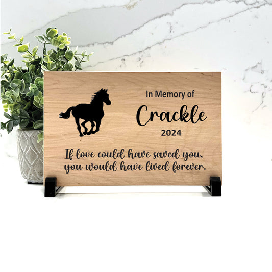 Horse Memorial Gift, Personalized Wood Horse Memorial Plaque, Pet Loss Gift, Sympathy Gift Bereavement Gift, Custom Horse Memorial Gift