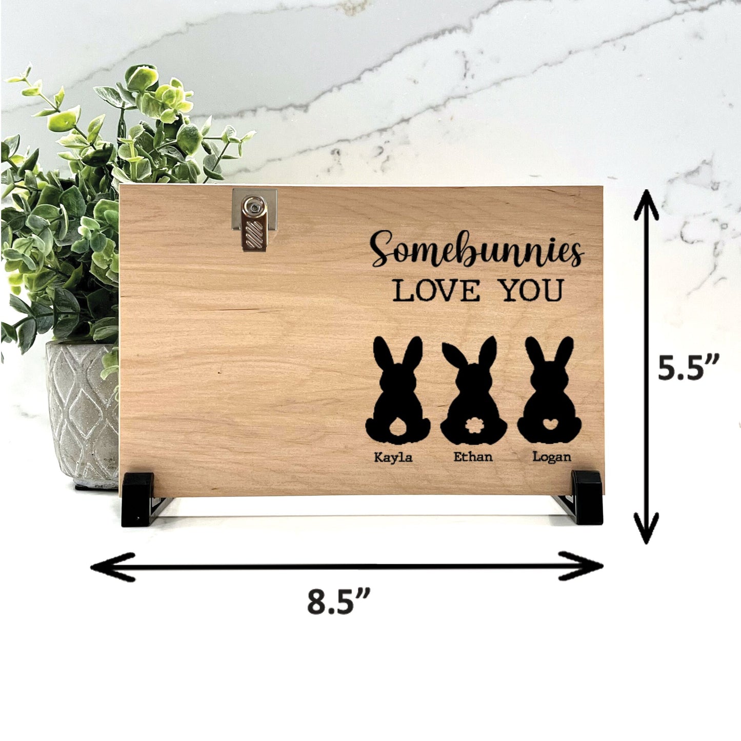 Somebunnies love you Personalized Easter Picture Frame, Custom Easter Gift
