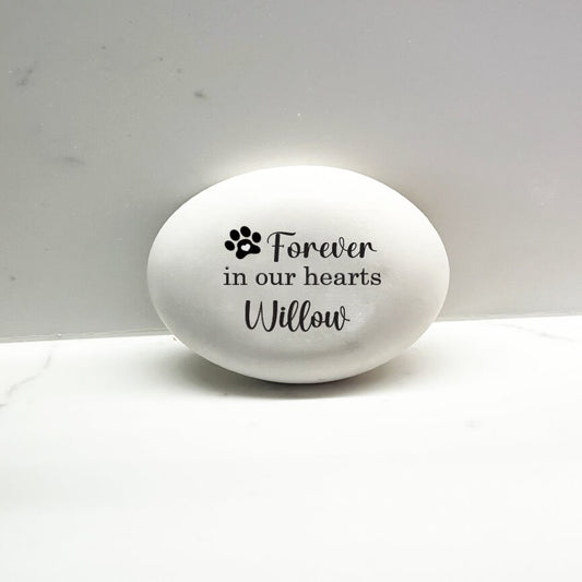 Dog Memorial Stone - Forever in our hearts - Pet Loss Gift - Personalized Dog Memorial Gift - Custom Dog Sympathy Gift