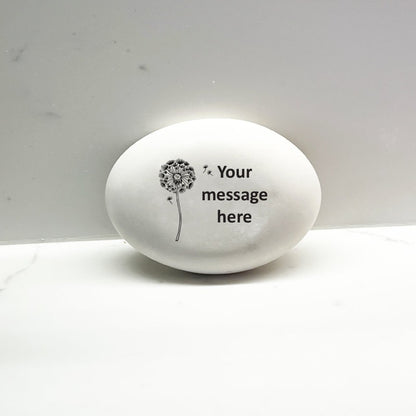 Custom Stone with Dandelion - Keepsake - Friend Gift - Wishes- Gift Stone - Personalized Stone - Dandelion Stone