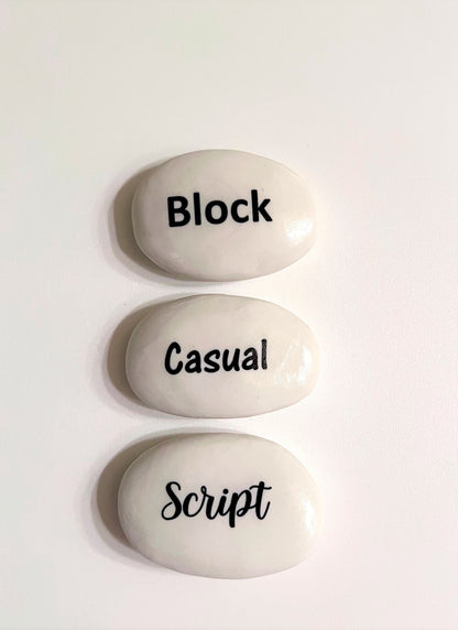 Word Stones - Printed Handcrafted Stones for Wedding Party Favors & Promotional Gifts. Serenity Stones, Pocket Rocks, and Worry Stones