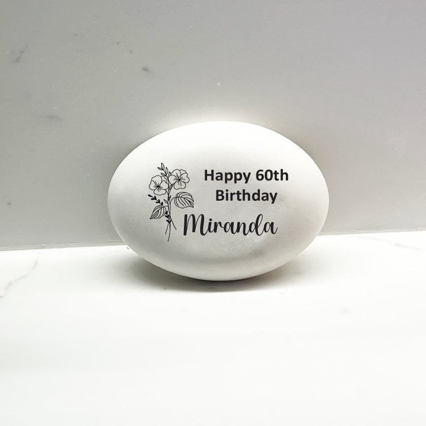 Custom Stone with Birth Month Flower and message - Keepsake - Friend Gift - Wishes- Gift Stone - Personalized Stone - All occasions