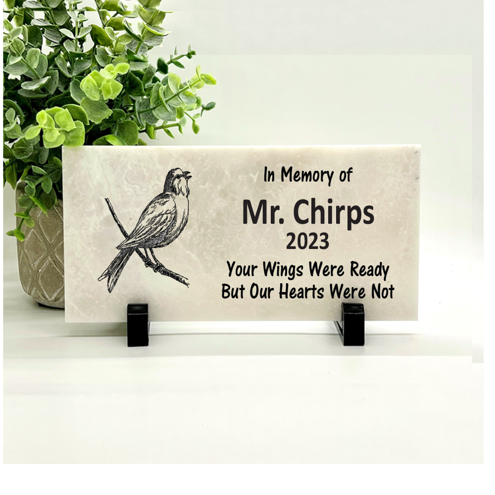 Bird Memorial Stone - Your wings were ready but our hearts were not