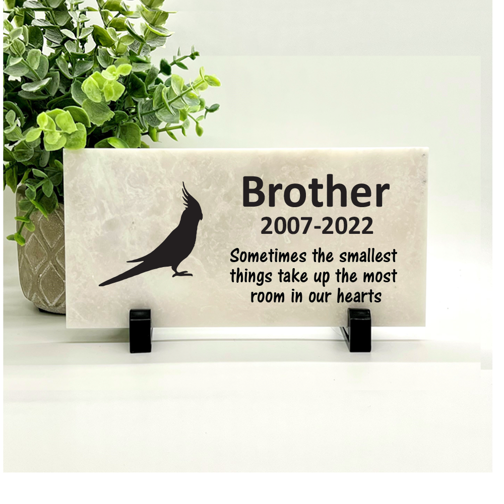 Cockatiel Memorial Stone - Sometimes the smallest things take up the most room in our hearts