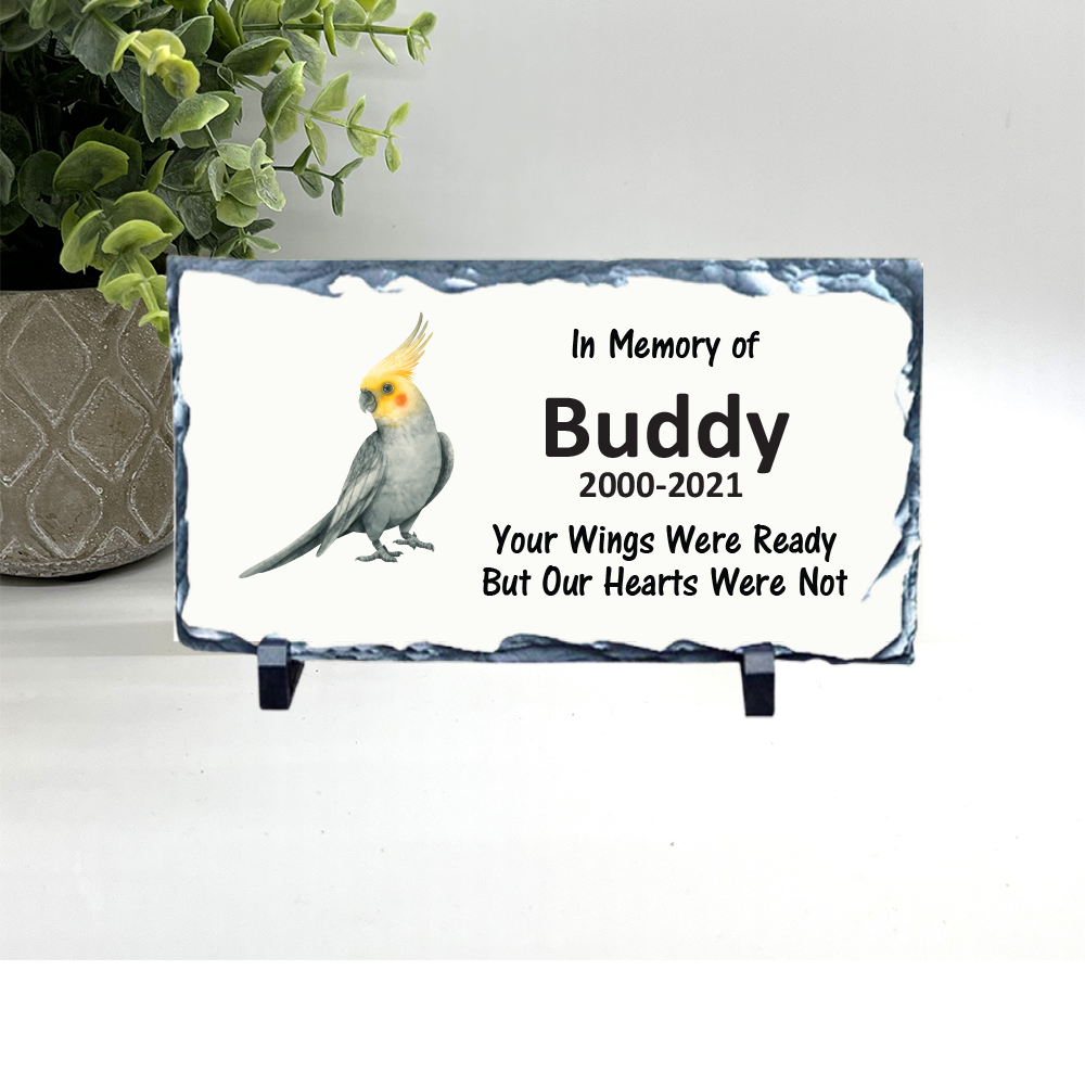 Cockatiel Memorial Stone - Personalized Pet Memorial Gift