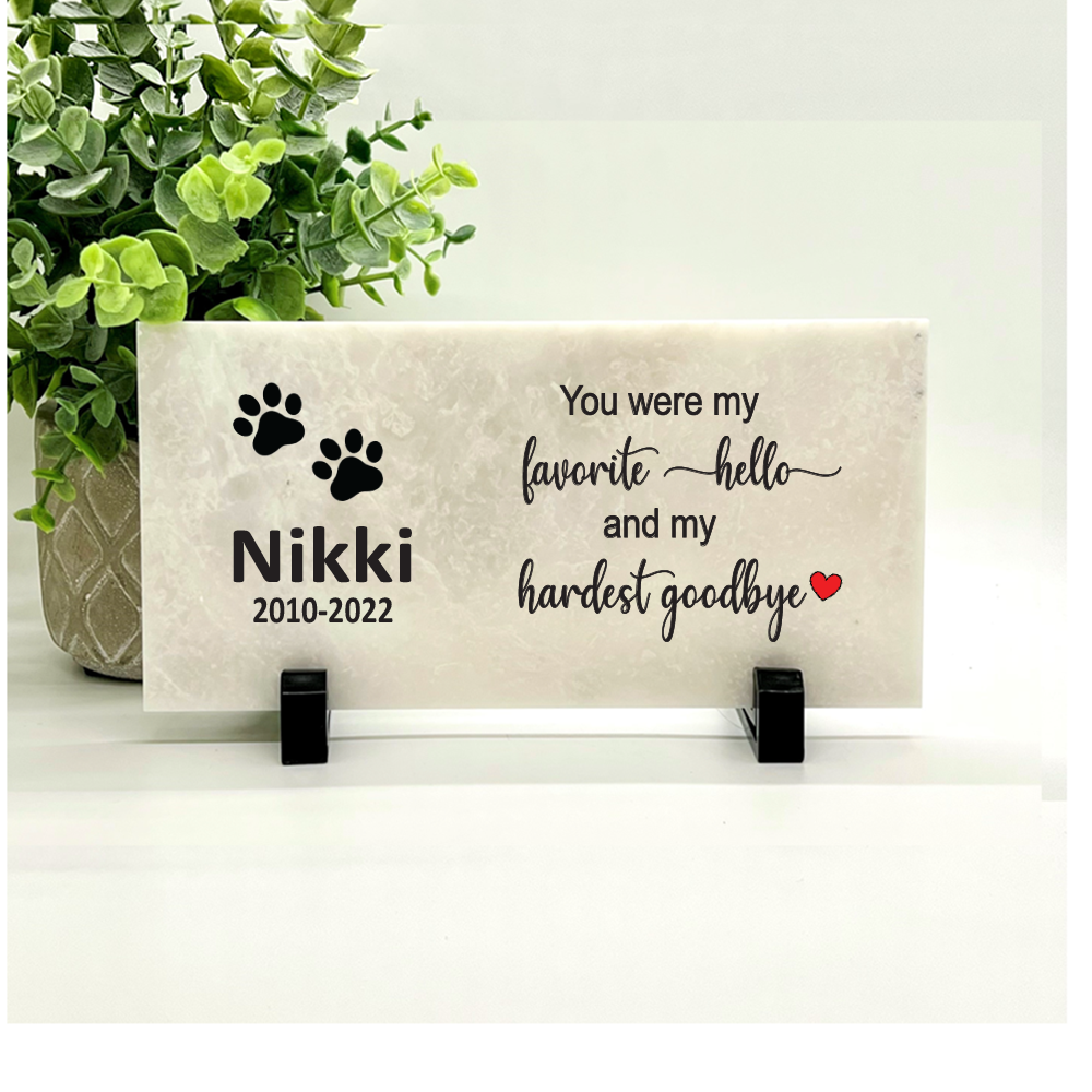 Dog Memorial Stone - Dog Memorial Gift - You were my favorite hello and my hardest goodbye