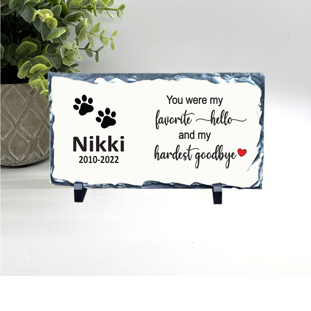 Dog Memorial Stone - Dog Memorial Gift - You were my favorite hello and my hardest goodbye