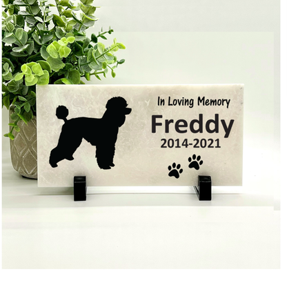 Poodle Memorial Stone - Personalized Dog Memorial Gift