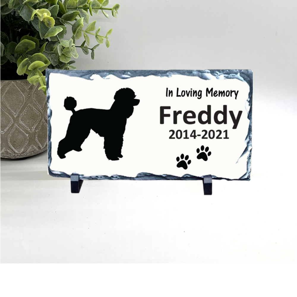 Poodle Memorial Stone - Personalized Dog Memorial Gift