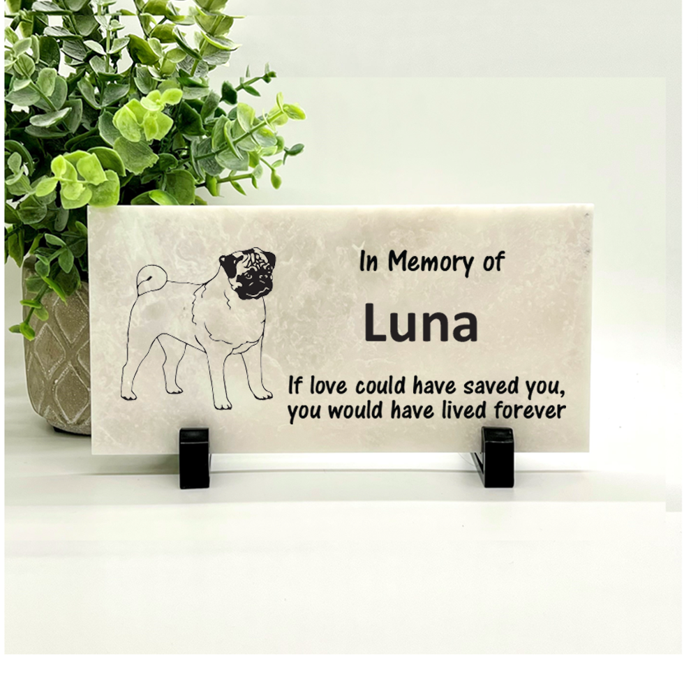 Pug store memorial stone