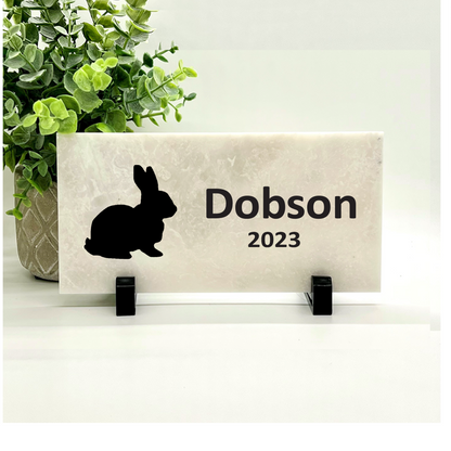 Rabbit Memorial Stone - Bunny Memorial Stone - Rabbit Keepsake