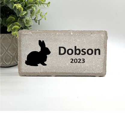 Rabbit Memorial Stone - Bunny Memorial Stone - Rabbit Keepsake