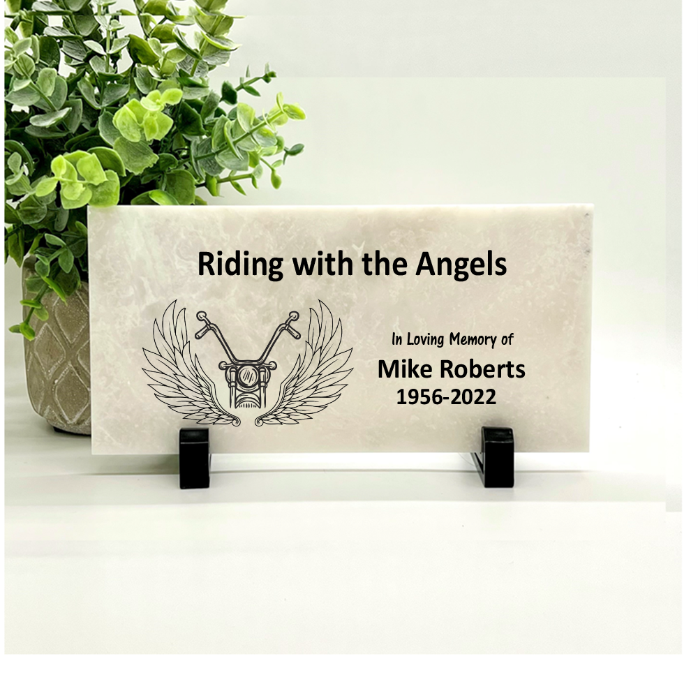 Motorcycle Biker Memorial - Custom Memorial Gift - Riding with the Angels